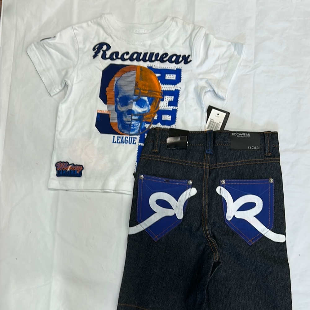 Rocawear White and Blue Kids Matching Set